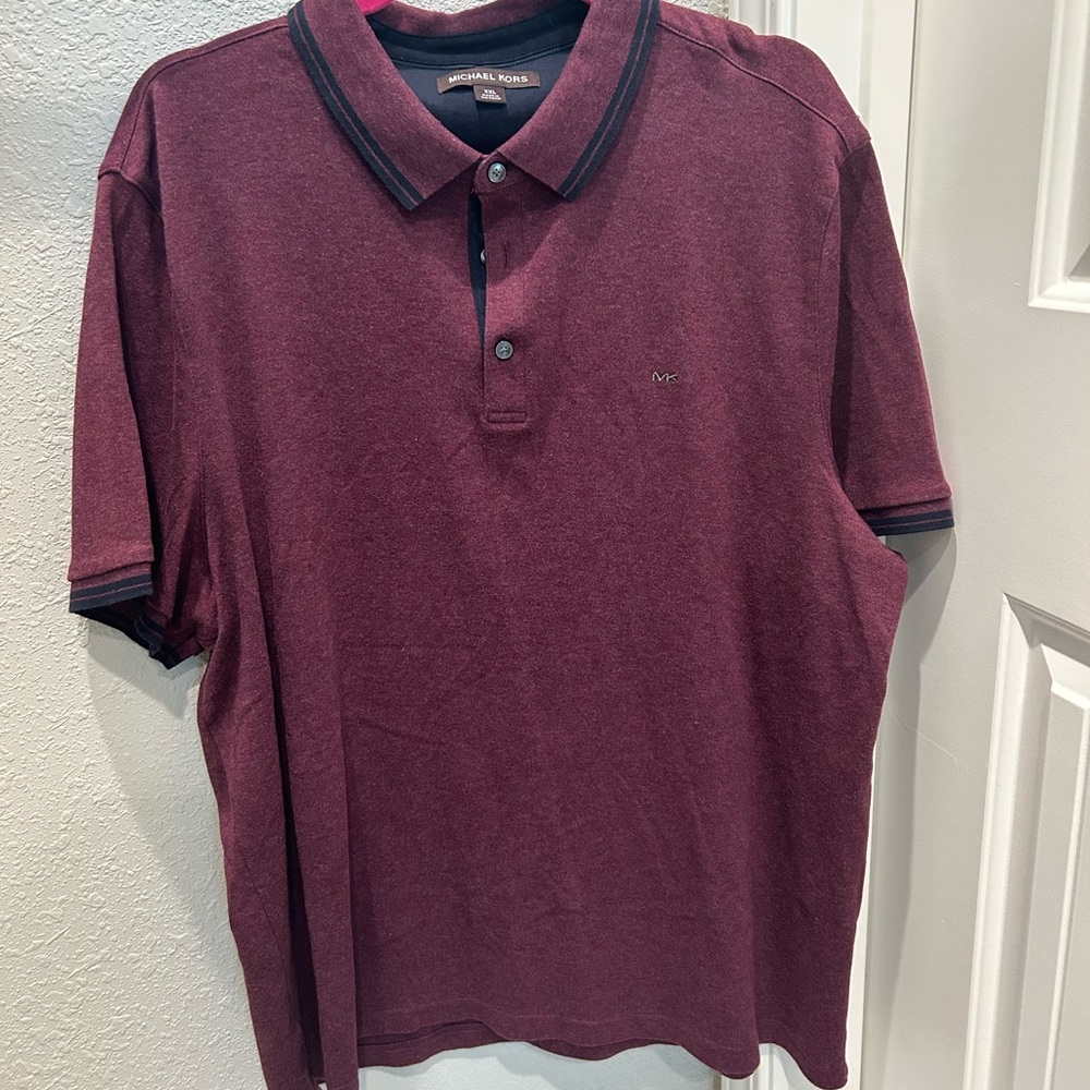 Mens Burgundy Button up